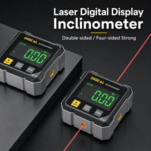 360° Magnetic Digital Angle Gauge with Dual Laser