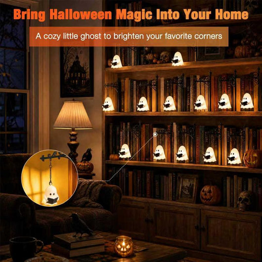 Halloween Magic Bookend Lantern – Spooky Ghost & Vintage Light Designs