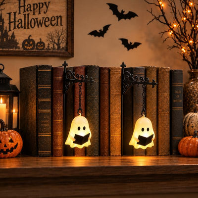 Halloween Magic Bookend Lantern – Spooky Ghost & Vintage Light Designs