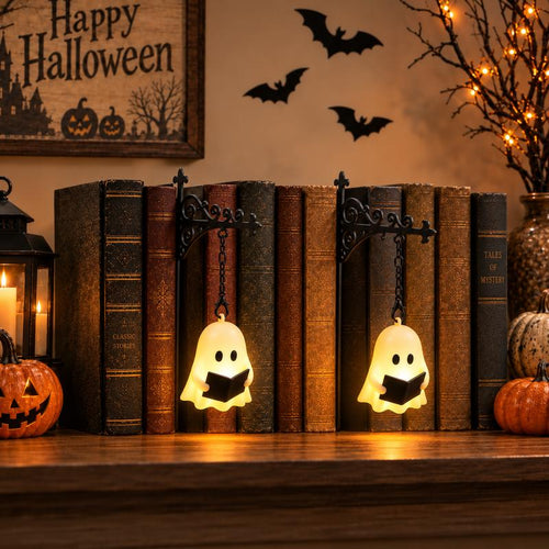 Halloween Magic Bookend Lantern – Spooky Ghost & Vintage Light Designs