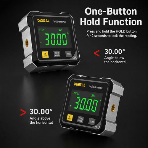 360° Magnetic Digital Angle Gauge with Dual Laser