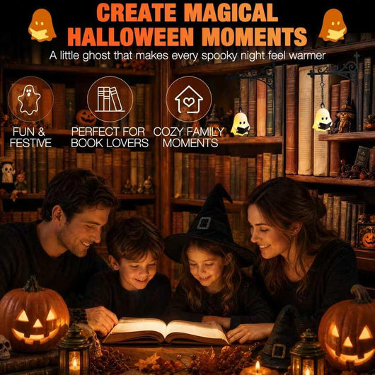 Halloween Magic Bookend Lantern – Spooky Ghost & Vintage Light Designs