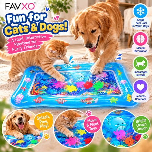 Interactive Water Play Mat for Cats & Dogs with LED Lights