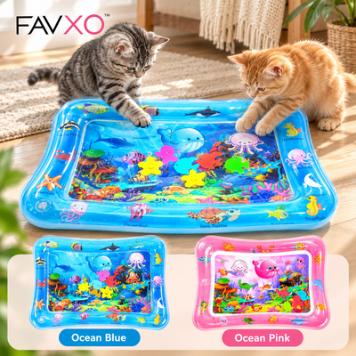 Interactive Water Play Mat for Cats & Dogs with LED Lights
