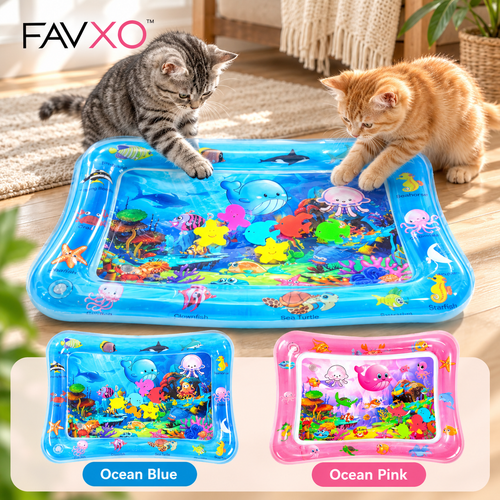 Interactive Water Play Mat for Cats & Dogs with LED Lights
