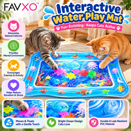 Interactive Water Play Mat for Cats & Dogs with LED Lights