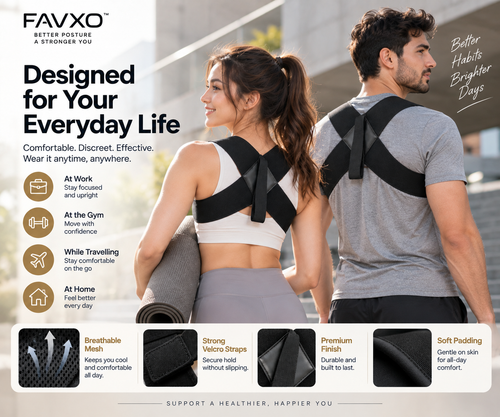 FAVXO Posture Corrector – Adjustable Back & Shoulder Support