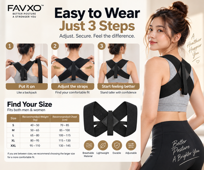 FAVXO Posture Corrector – Adjustable Back & Shoulder Support