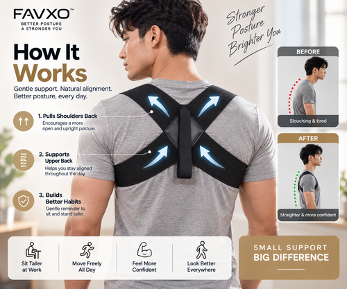 FAVXO Posture Corrector – Adjustable Back & Shoulder Support