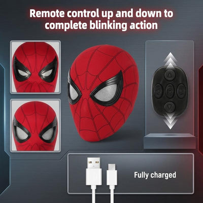 Remote-Controlled Animated Spider-Man Mask with Moving Eyes