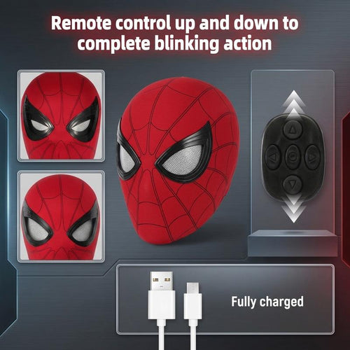 Remote-Controlled Animated Spider-Man Mask with Moving Eyes