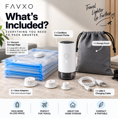 FAVXO Cordless Travel Vacuum Compression System