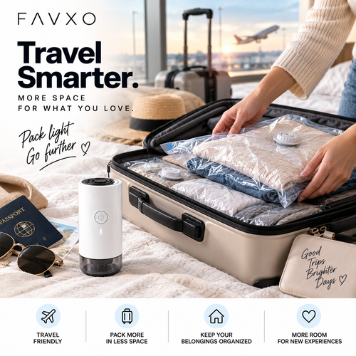 FAVXO Cordless Travel Vacuum Compression System