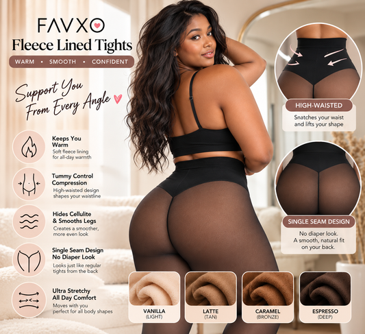 Women's Single-Seam Fleece-Lined Tights | High-Waisted & Smooth Fit